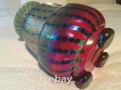 Igor Muller Tri-colored Hand Blown Glass Vase Signed By Artist