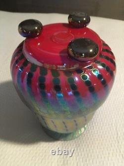 Igor Muller Tri-colored Hand Blown Glass Vase Signed By Artist