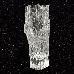 Iittala Art Glass Vase MCM Avena Tapio Wirkkala 3429 Texture Ice Glass 7t 3w
