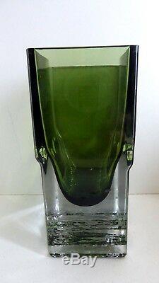 Iittala Finland Scandinavian Green Art Glass Vase MID Century Design