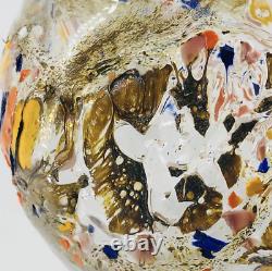 Ion Tamaian Applied Art Glass Confetti Large Vase Bowl