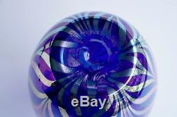 Iridescent Art Glass Vase Cobalt Fenton Design Dave Fetty Limited Edition 9 H