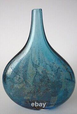 Isle Of Wight Glass C1993 Azure Blue Azurine Small Lollipop Vase No Label