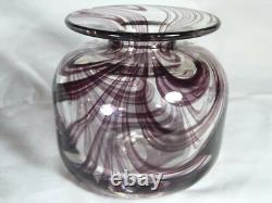 Isle Of Wight Studio Glass Vase With Early Coach Bolt Pontil Michael Harris