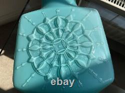 Italian Carlo Moretti Stelvia Mid-Cent Cased Glass Vase Snowflake Aqua STUNNING