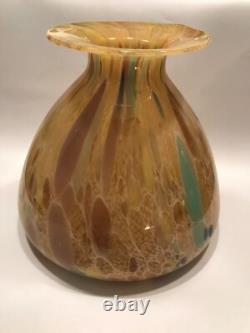 Italian Mid Century Maestri Vetrai Art Glass Vase Large Colourful Blown Glass