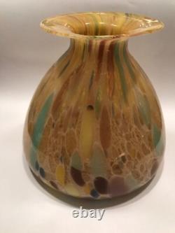 Italian Mid Century Maestri Vetrai Art Glass Vase Large Colourful Blown Glass
