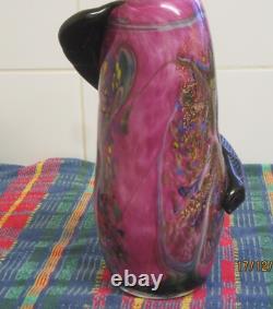 J. SANTOS Studio Handblown Multicoloured Vase With Serpent Applied, 1 Off
