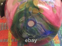 J. SANTOS Studio Handblown Multicoloured Vase With Serpent Applied, 1 Off