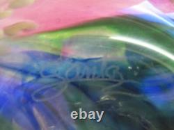 J. SANTOS Studio Handblown Multicoloured Vase With Serpent Applied, 1 Off