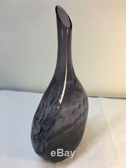 JP Myers Textcuered Amethys Blenko Vase Bottle. Art Glass MCM