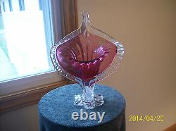 Jack- In-The-Pulpit Rossi Glass Cranberry Silvercrest Mouth Blown Footed Canada