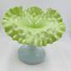Jack In The Pulpit Vase Hobnail Art Glass Green Glass Ruffle Victorian Antique