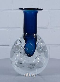 Jaroslav Svoboda Design Vase Glass Vase Glass Art Blue with Air Includes