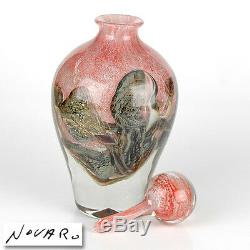 Jean Claude Novaro HAND BLOWN Glass Sculpture Vase Perfume Bottle Landscape