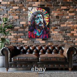 Jesus Stained Glass Wall Art, Glass Printing, Large Wall Art, Wall Hanging