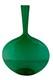 Joe Cariati Studio Hand Blown Flat Bottle Art Glass Vase Green 12 Height