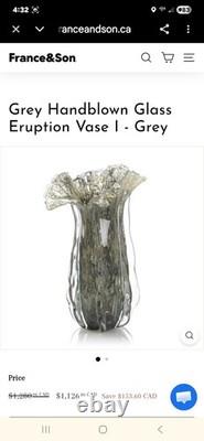 John-Richard Luxury Handblown Glass Eruption Vase Heavy Designer Art Glass 16