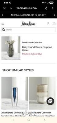 John-Richard Luxury Handblown Glass Eruption Vase Heavy Designer Art Glass 16