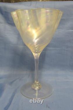 John Walsh Walsh Hand Blown Iridescent 25cm Art Glass Fan Vase or Goblet