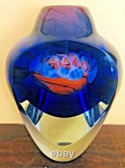 Jon Kuhn Faceted Millifiori Art Glass Vase