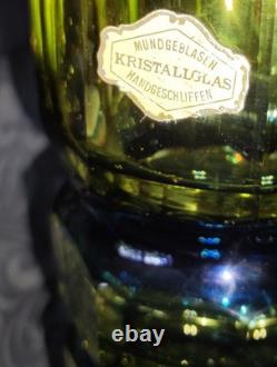 Josef Hoffmann Crystal Glass Vase Moser Art Deco 1930 Faceted Cut 23cm 1.2kg