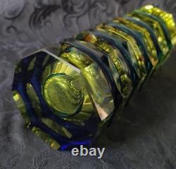 Josef Hoffmann Crystal Glass Vase Moser Art Deco 1930 Faceted Cut 23cm 1.2kg