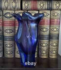 Josef Hospodka Chribská Blue and Purple Czech Republic Heavy Vase
