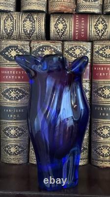Josef Hospodka Chribská Blue and Purple Czech Republic Heavy Vase