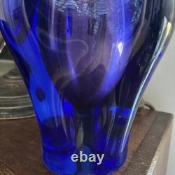 Josef Hospodka Chribská Blue and Purple Czech Republic Heavy Vase