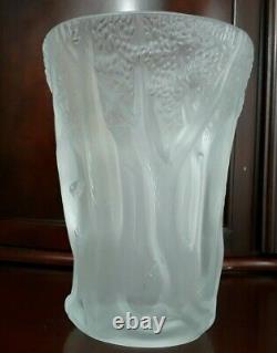 Josef Inwald Dans La Foret Forest 30s Art Deco 10 Barolac Frosted Glass Vase