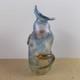 Kisslinger Art Glass Vase Dragonfly & Flowers Signed 7.75 Tall Vgc