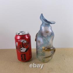 Kisslinger Art Glass Vase Dragonfly & Flowers Signed 7.75 Tall VGC