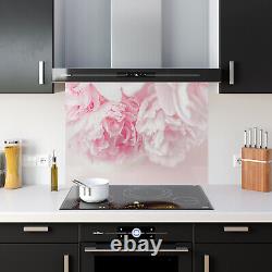 Kitchen Glass Splashback Toughened Tile ANY SIZE Pink Flower Zoom Art WxH