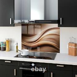 Kitchen Glass Splashback Toughened Tile Cooker ANY SIZE Abstract Waves