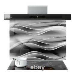 Kitchen Glass Splashback Toughened Tile Cooker ANY SIZE Smoke Wave Abstract Art