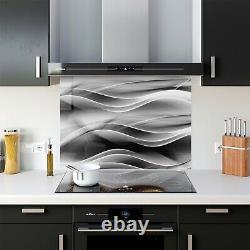 Kitchen Glass Splashback Toughened Tile Cooker ANY SIZE Smoke Wave Abstract Art