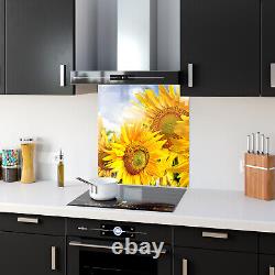 Kitchen Glass Splashback Toughened Tile Cooker ANY SIZE Sunflower Sky Macro Art