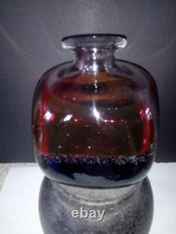 Kosta Atelye workshop/studio Vintage Goran Warff Art Glass Block Vase 83126