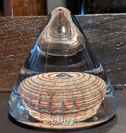 Kosta Boda Crystal Glass Pyramid Paperweight Signed Artist Bertil Vallien 98977