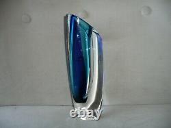 Kosta Boda Goran Warff Signed Saraband Art Glass Vase Blue LAKE LAS VEGAS RESORT