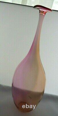 Kosta Boda Signed Fidji Kjell Engman Rainbow Swedish Art Glass Vase #48837