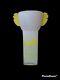 Kosta Boda Ulrica Hydman Vallien Mouth Blown Art Glass White Yellow Vase 12.5