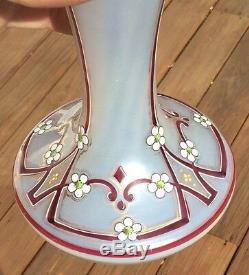 Kralik Czech Iridescent Art Glass Enameled Vase