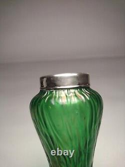 Kralik Iridescent Hallmarked Silver Collar Glass Vase