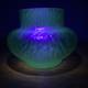 Kralik Sohn Martelé Art Nouveau Iridescent Uranium Green Glass Vase C1910-1920
