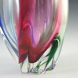 Kurata Japanese Vintage Pink, Green & Blue Glass Vase