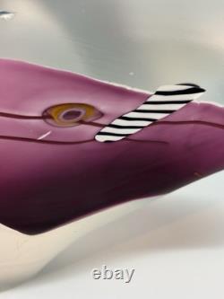 LARGE James R. Wilbat Art Glass Vase Paperweight 1995 Colorful Abstract 14 in