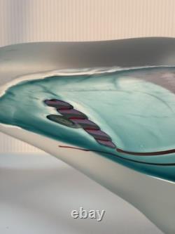 LARGE James R. Wilbat Art Glass Vase Paperweight 1995 Colorful Abstract 14 in