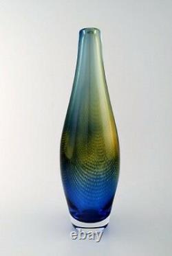 LARGE Sven Palmqvist, Orrefors KRAKA art glass vase, net pattern